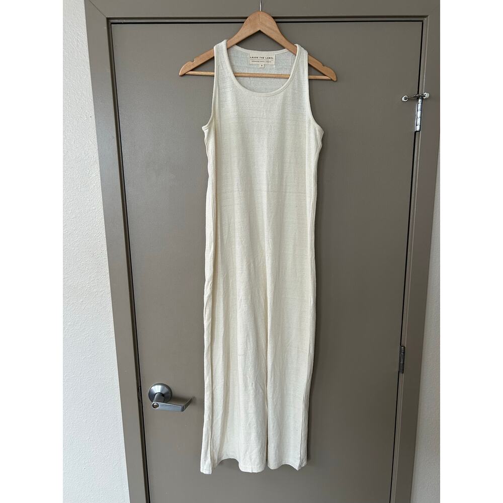 LAUDE the Label HighNeck KnitMaxi 100%silknoil Cream Sleeveless Tank minimalist